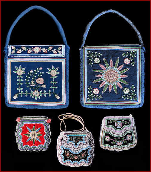 Beaded bags with scalloped edge
